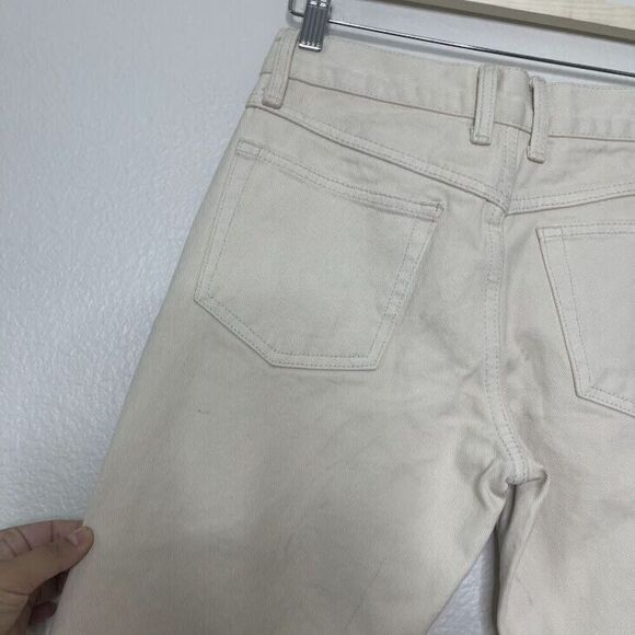 Brandy Melville Jeans Galt Small 26 Flared Cream Bootcut 100% Cotton Denim NEW - Picture 9 of 14